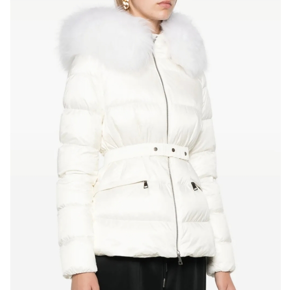 Moncler Jackets & Blazers - Moncler Women's White Fox Fur-Trimmed Puffer Jacket, Size 6 (Moncler Size 2)